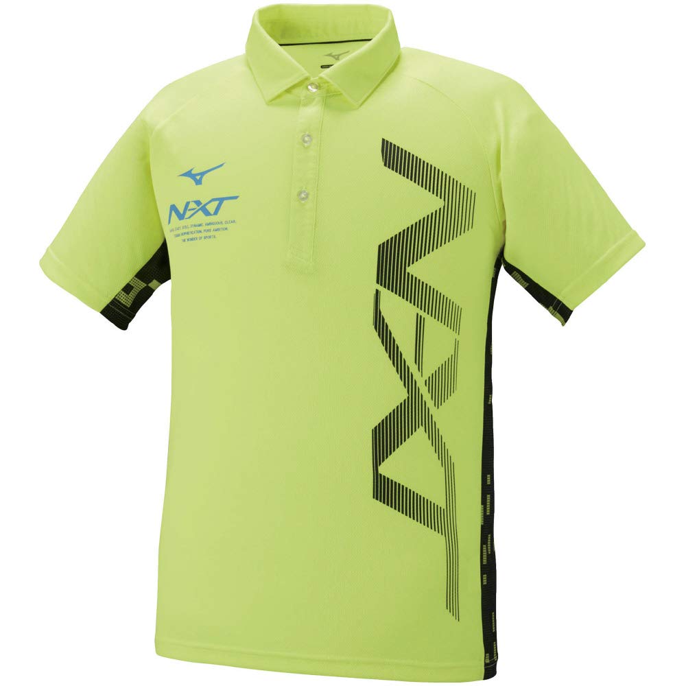 Mizuno Training Polo Safety Size 32JA1272 N-XT Shirt, Moisture-Wicking, Quick-Drying, Yellow, L,