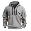 Frühling Herbst Herren Kapuzenpullover Reißverschluss Multi Pocket Besticktes Abzeichen Kapuzenpullover Sport und Freizeit Sweatshirt Kapuzenpullover & Sweatshirts (Herren)