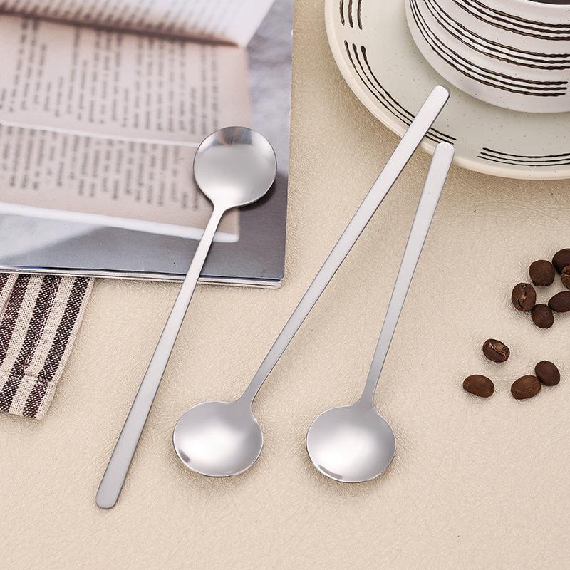 4 Stück Lange Griffe Eisportionierer Kaffee Tee Rührlöffel Edelstahl Gold Besteckset Geschirr Küche Abendessen Besteckset