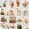 20pcs Creative Cute Kawaii Self-made Retro Flowers Scrapbooking Stickers/decorative /DIY Craft Photo Albums  Planner Stickers