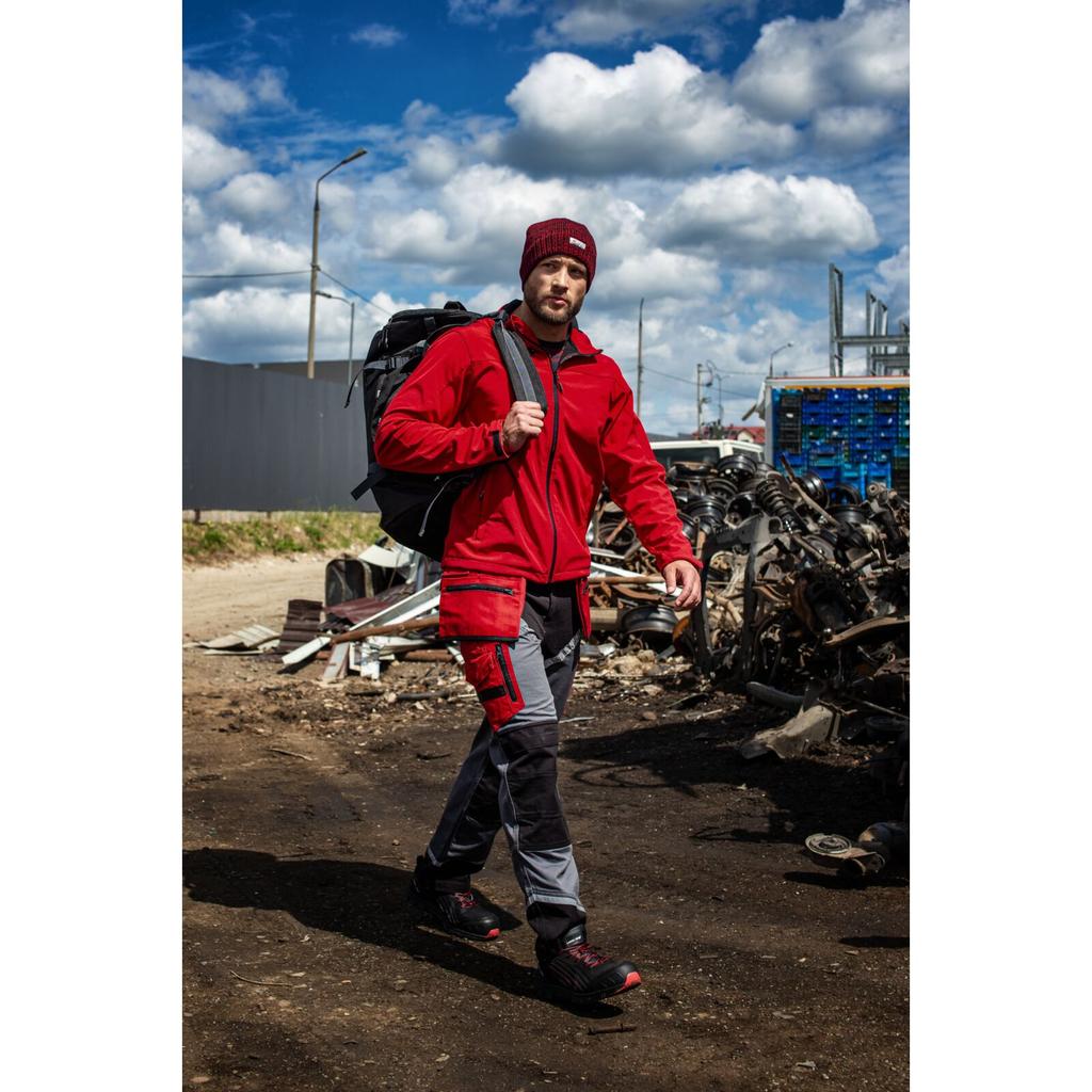 Black-Gray-Red Trousers 100% Cotton With Reflective,"", Ce, Lahti