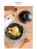 Black Stoneware Korean Drum-shaped Casserole: High-Temperature Resistant Ceramic Stew Pot for Household and Commercial Use