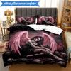 3PCS Ethereal pink Angelic skull Bedding Set,Including 1pc Duvet Cover And 2pcs Pillowcases Perfect for Bedroom, Dormitory, Fan Christmas gift