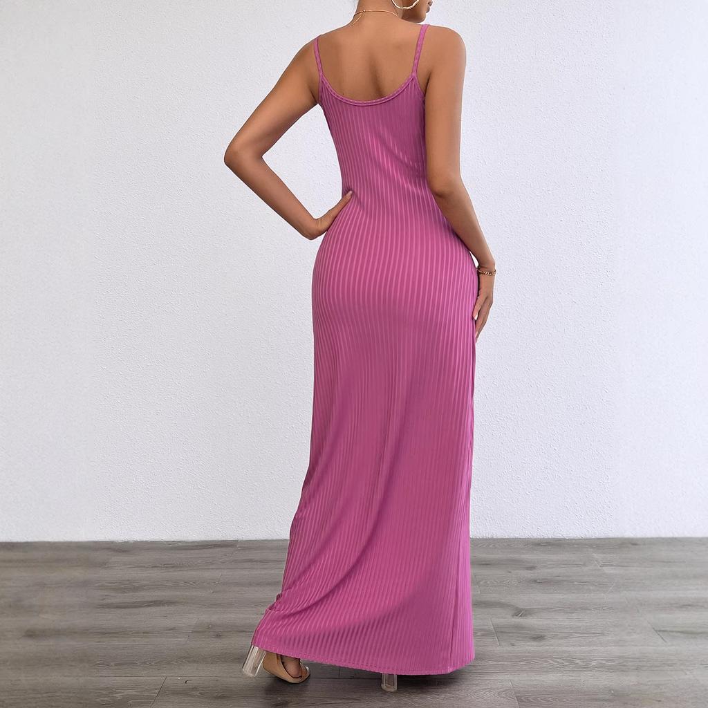 New Celebrity Style Fashion Women's Clothing Pure Desire Sexy Suspender Splicing Dress Long Dress Women