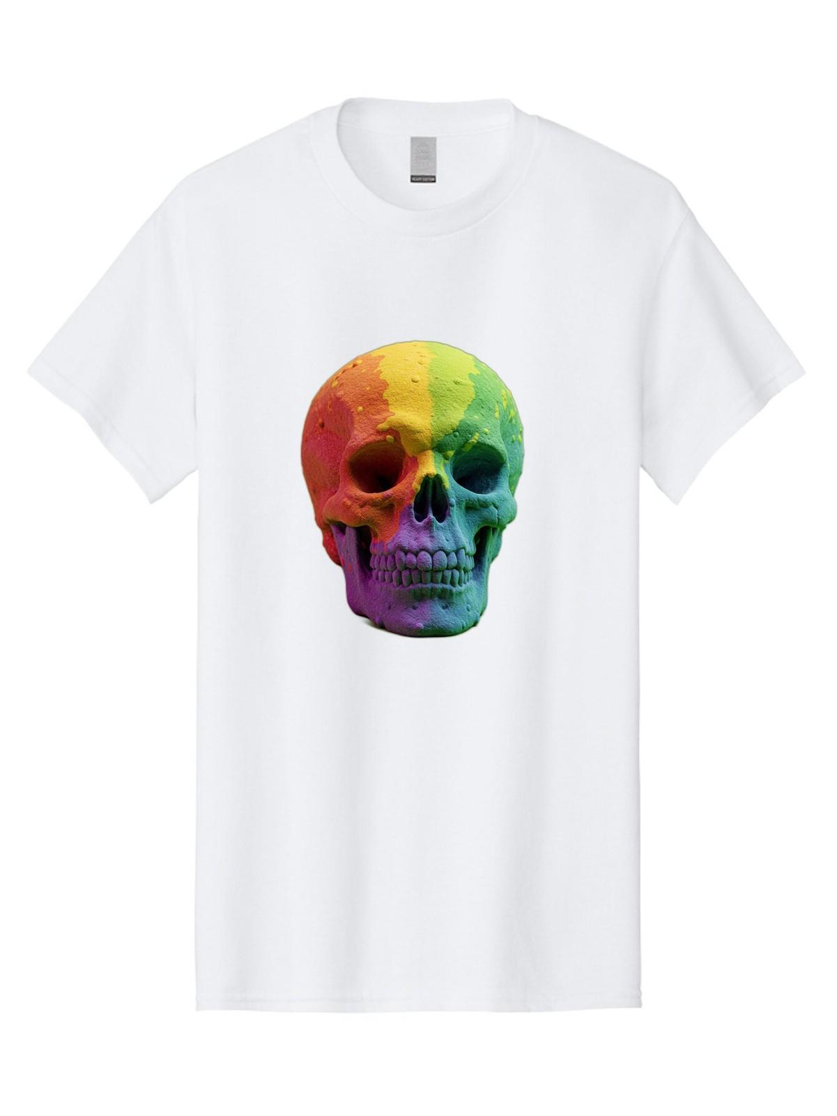 Rainbow-Skull-7 Mens Graphic Tee, 100% Cotton, Casual Summer Wear S разноцветный