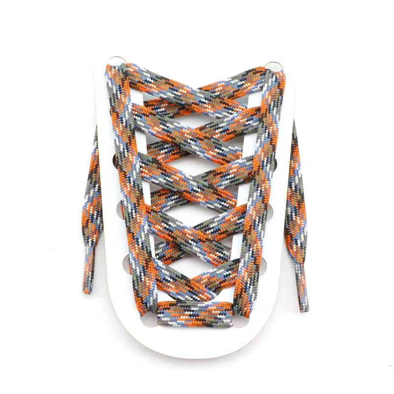 Șireturi plate pentru adidași Șireturi curcubeu Șireturi colorate cu dungi pentru femeie bărbat Lățime 1CM Lungime 100/120/140/160CM 1 pereche