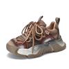 Women's Retro Genuine Leather Dad Sneakers - Autumn 2025