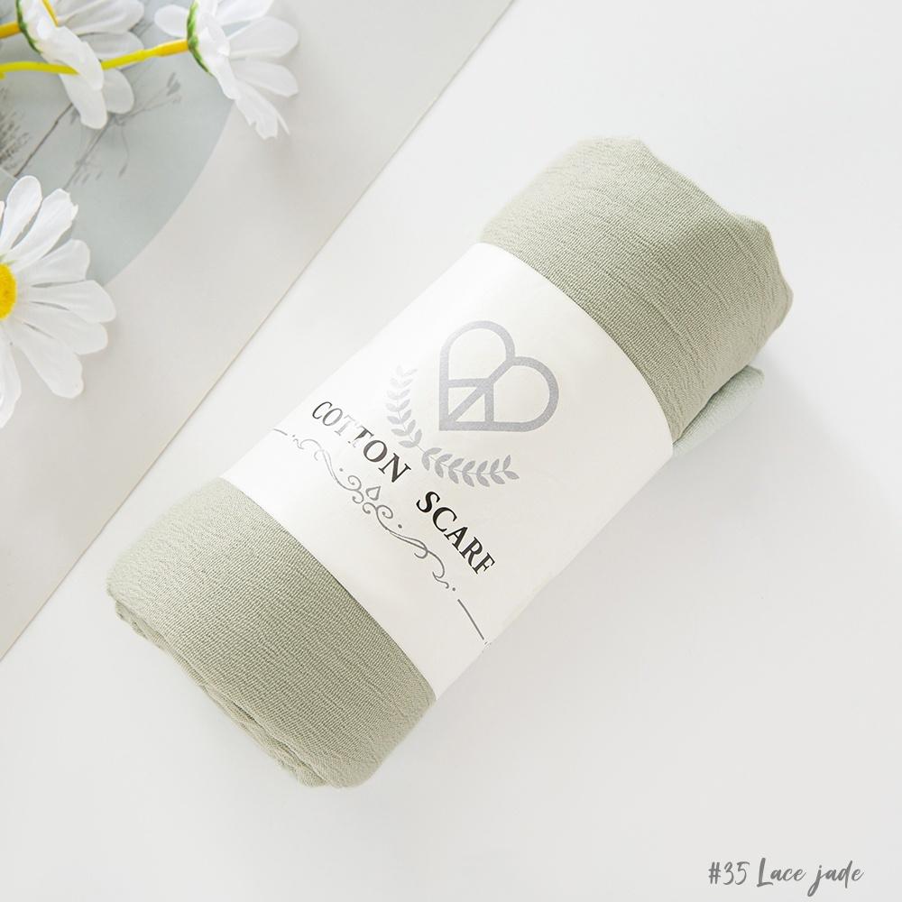 Fancy Fine Pleated Rayon Cotton Scarves Micro Crinkle Soft Cotton Long Shawl Factory Hemming Cheap Price Hijab