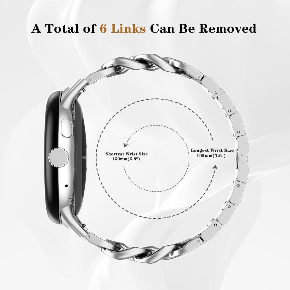 Stylový řetízkový nerezový pásek pro Google Pixel Watch 3 4 45mm Kovový řetízkový nastavitelný náramek Řemínek na hodinky Pro Google Pixel Watch 1 2 3 4 41mm