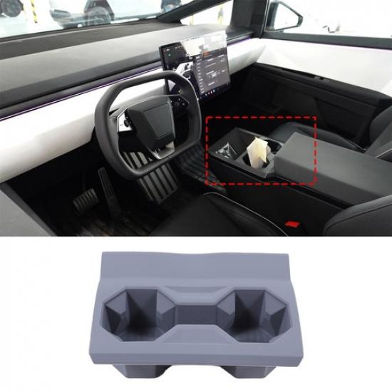 Silicone Car Center Water Cup Holder Pad Storage For Tesla Cybertruck 2024-2025