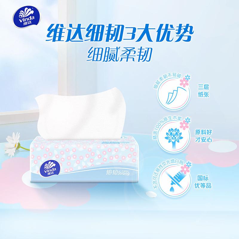 Vinda 3-Ply Soft & Durable Facial Tissues, 100 Sheets/Pack, 20 Packs/Box