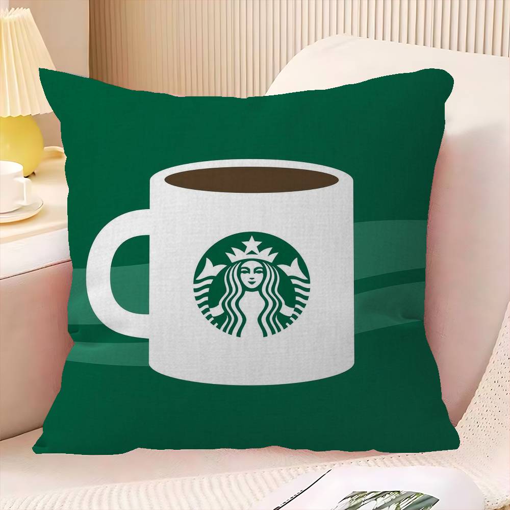 Cool S-Starbucks LOGO Cushion Cover Car Throw Pillow Case For Sofa Car Christmas Gift 40x40cm 45x45cm