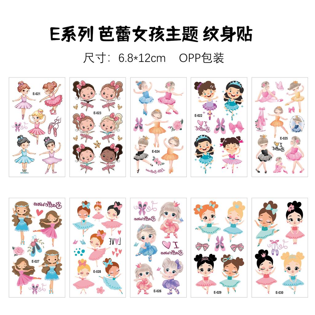 Pink Vintage Girl Waterproof Tattoo Sticker, Girls Party Children'S Makeup Face Sticker Set