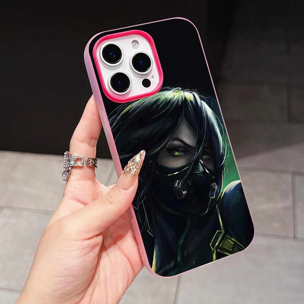 

Valo Viper Phone Case for iPhone 17 16 15 14 13 12 11 Air Pro Max Plus Jelly Double layer Rose Red Cover iPhone 15 Plus