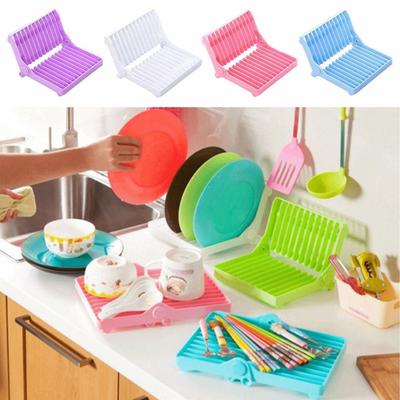 Foldable Design Plate Organizer Plastic Material Storage Holder Dish Drying Rack  Plate Storage