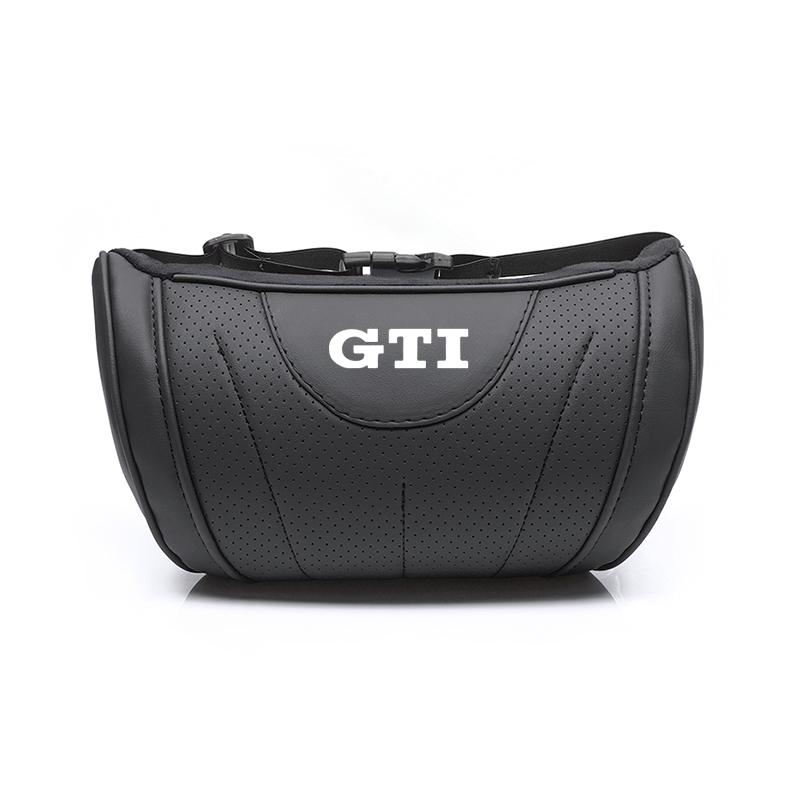 Volkswagen Car Neck Pillow Leather Breathable Soft Headrest Accessories Key For VW Golf Amarok GTI Touran Touareg Tiguan Magotan Et4