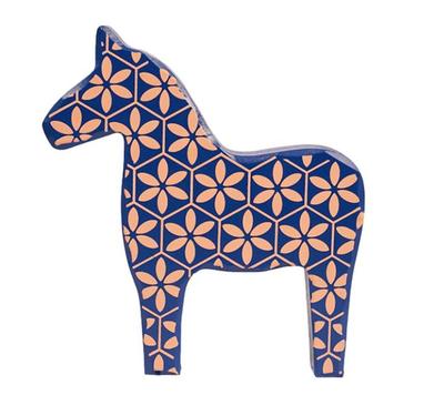 M Pro Scandinavisch Interieur Paard Object Houten Dier Figuur Geïmporteerde Goederen Succes Gelukspaard (Blauw)