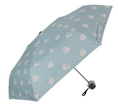 Friends Hill Folding Umbrella Fluffy Tit Design Mint - Long-tailed -