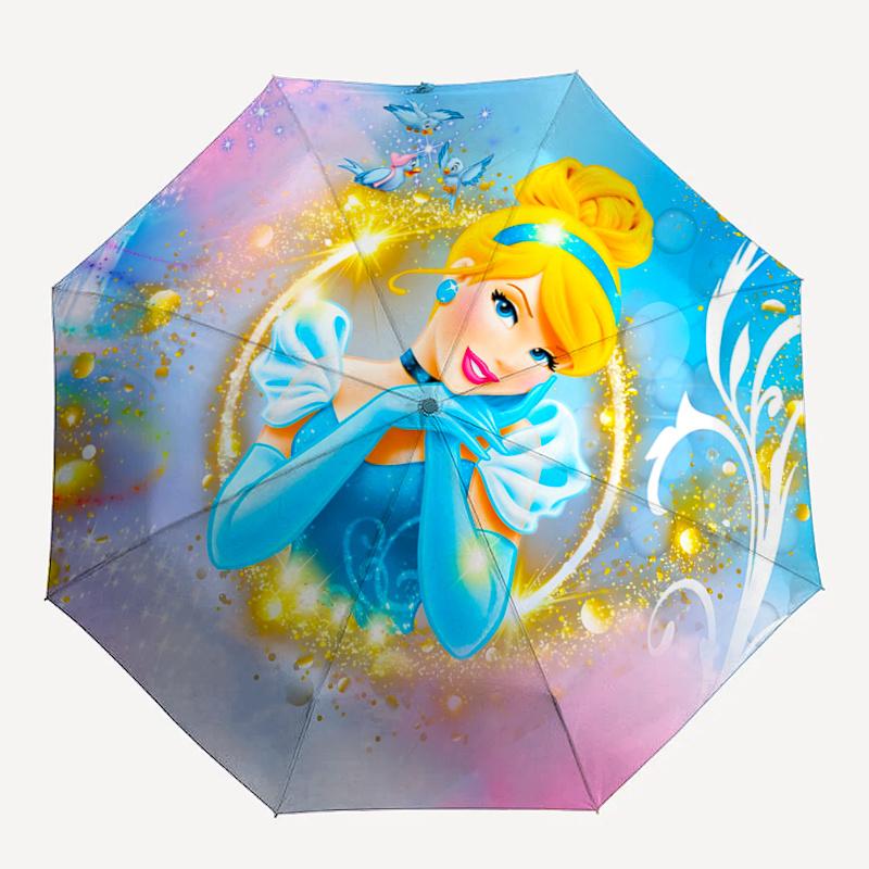 1pc Disney Cinderella Automatic Opening and Closing Umbrella - Small Umbrella Suitable for Various Occasions, Portable 3-Fold Small Umbrella
