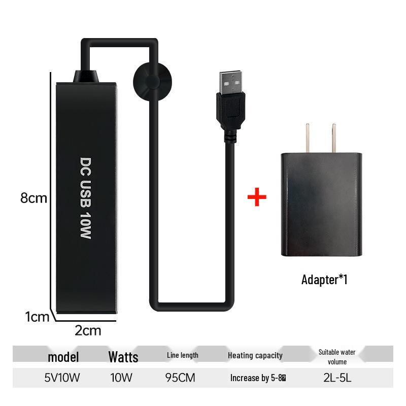 Mini USB Low-Voltage Turtle Tank Heater: Leak-Free, Safe for Low Water Levels