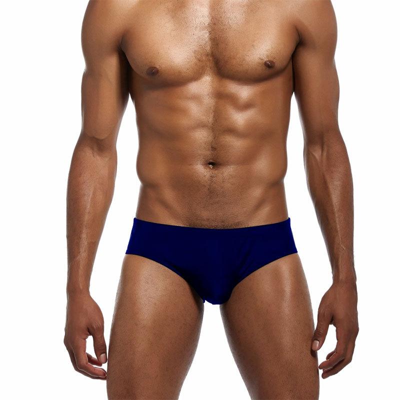 New men's ice silk sexy briefs, sexy silky smooth thin fashion solid color triangle bathrobe matching