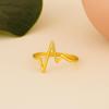 925 Sterling Silver Gold Vermeil Heart Lifeline Women Ring