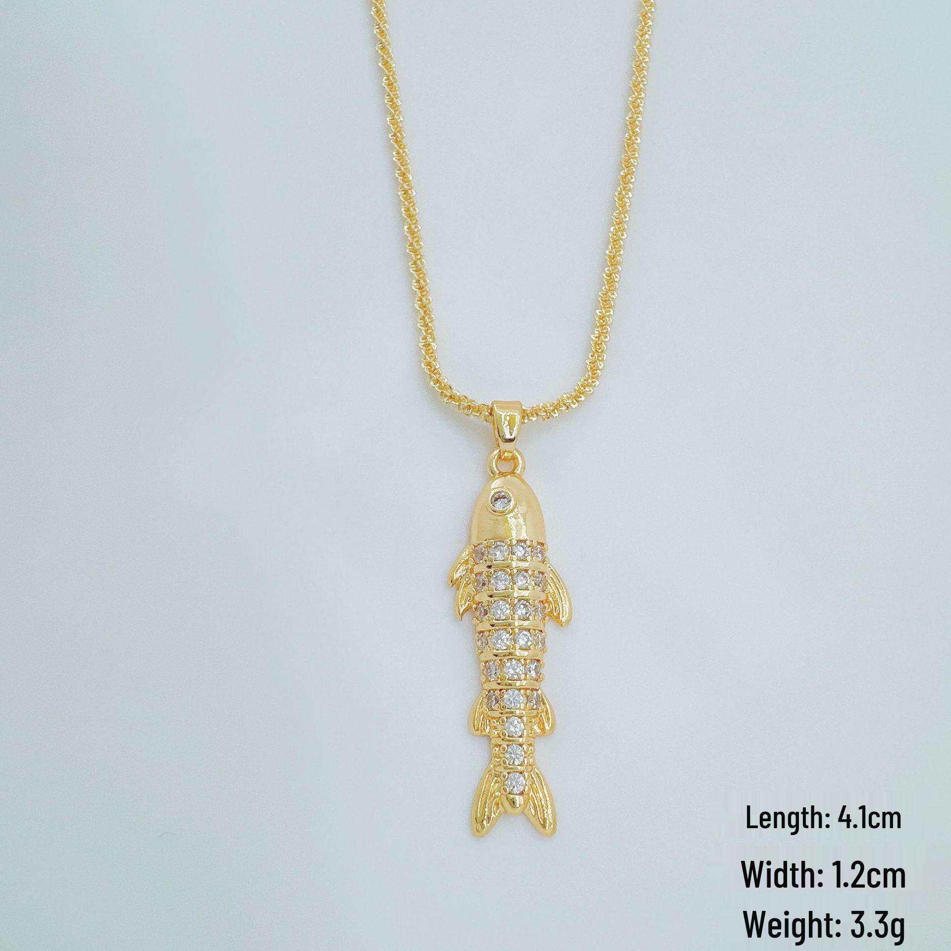 European Luxury Koi Pendant: DIY Copper Plated Gold Necklace for Women