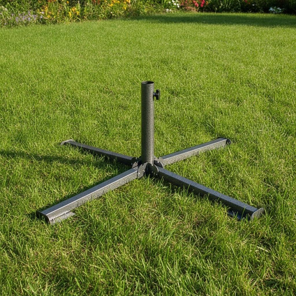 Foldable Umbrella Base Portable Steel Sunshade Stand Heavy Duty for Patio, Beach