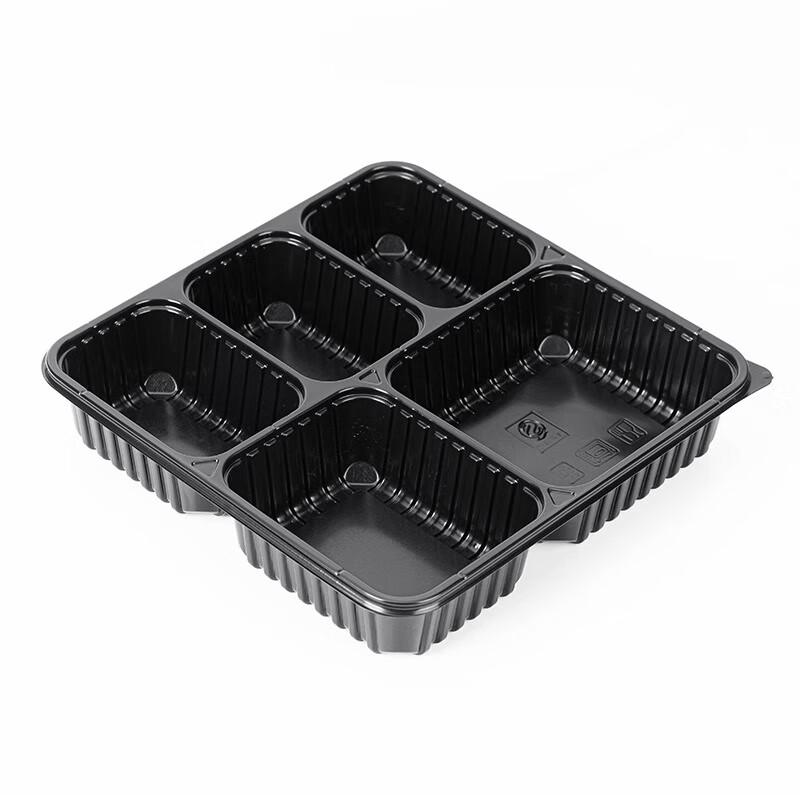 Moruona Disposable Plastic Lunch Boxes with 5 Compartments