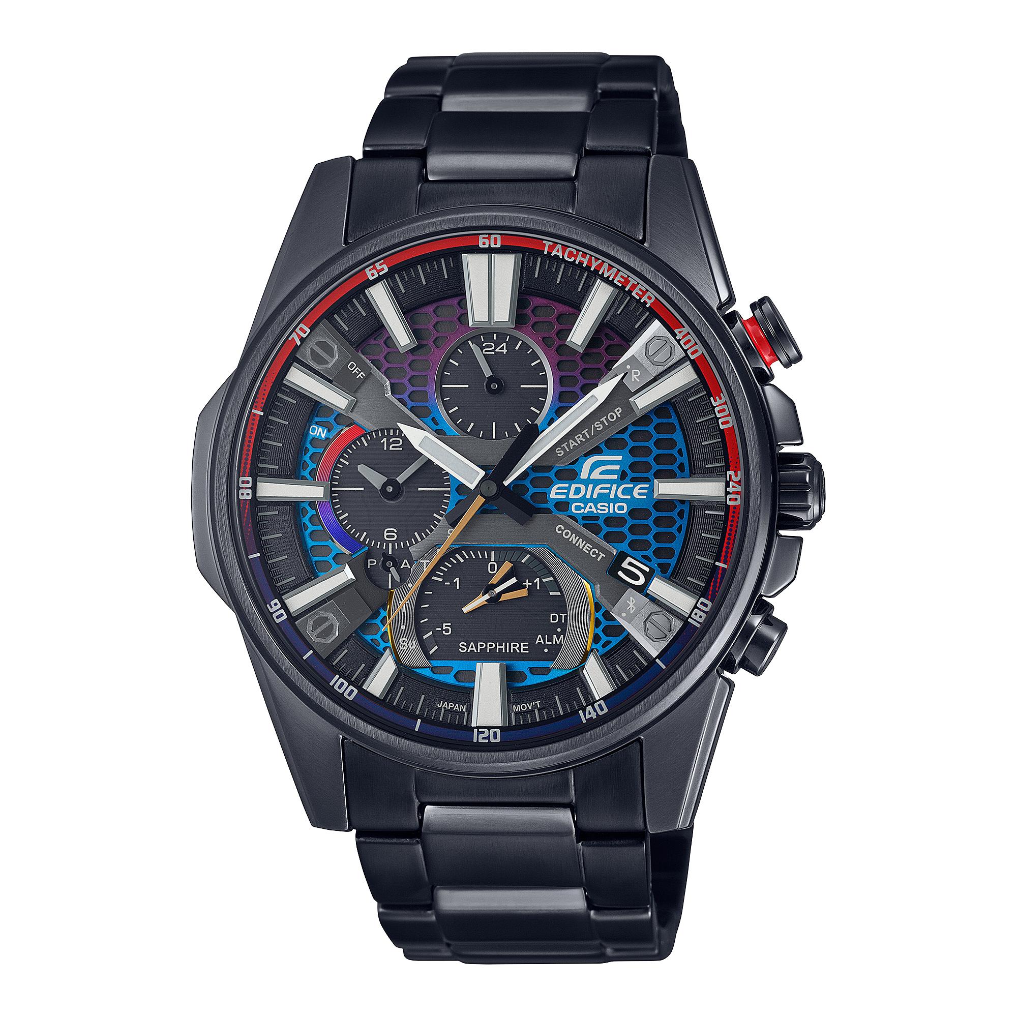Casio Men s Stainless Steel 100M Water Resistant Quartz Watch EQB-1200YHG-1A чёрный