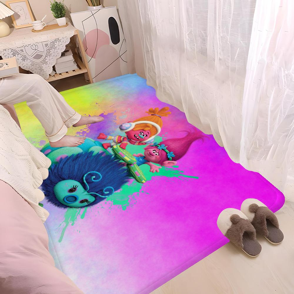 Cartoon T-Trolls Bathroom Mat Kids Room Bedroom Decoration Balcony Anti-Slip Doormat Living Room Welcome Rug