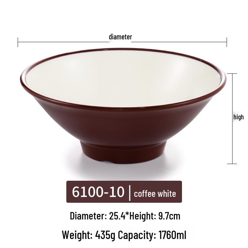 Große Melamin-Ramen-Schüssel für Nudelläden - Konische Luosifen, Mala Tang, Suppen- & Reispudding-Schüssel