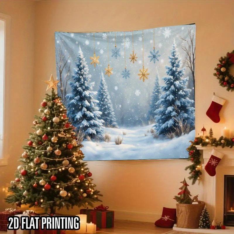 Winter Snowy Forest Wall Hanging Tapestry  Christmas Tree Wall Hanging Tree Wall Hanging Gorgeous Christmas Tree Fireplace Gifts