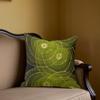 Jade Bloom Square Jacquard Pillow Cover for Sofa Office Waist Cushion Cover Home Decorative Pillowcase