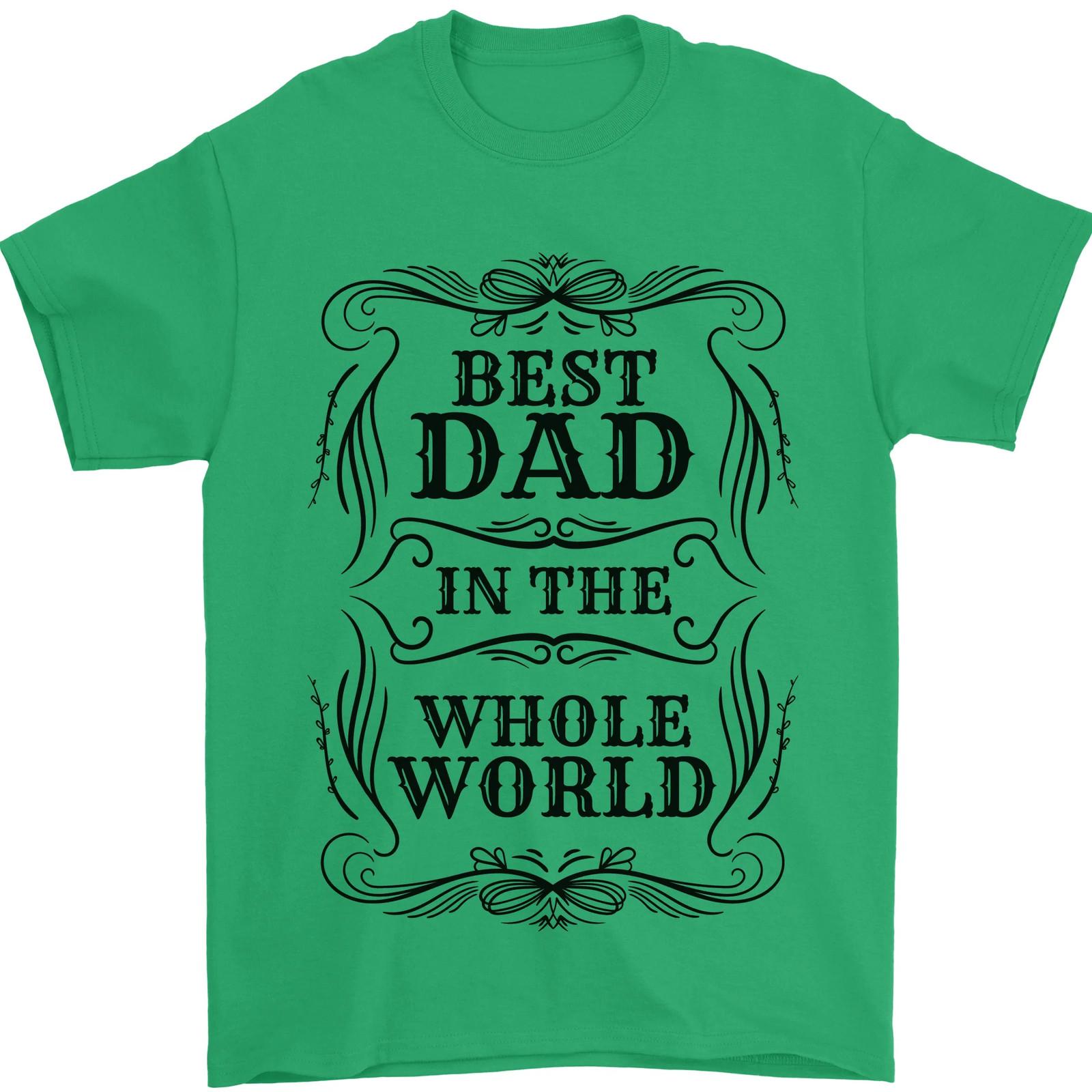 Fathers Day Best Dad in the Word Mens T-shirt Cotton L