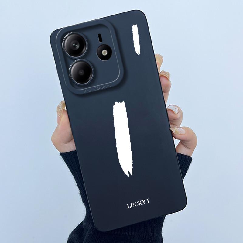 For Xiaomi Redmi Note 14 5G Cover Case Lucky Initial Letter Couple Silicone Soft Matte Phone Bumper for Redmi Note14 5G Casing