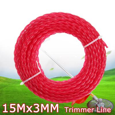 15m X 3mm Strimmer Line Brushcutter Grass Trimmer Nylon Cord Wire Round String