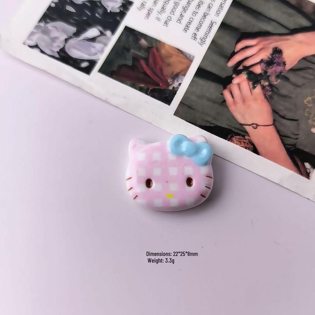 KT Bow Resin Cartoon Accessories: Tissue Box, DIY Cream Glue, Phone Case, Hair Tie Decor.