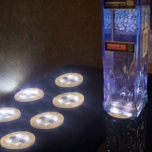 Illuminating LED Coasters, 3 Lighting Modes, Pack of 10 (Daylight White)