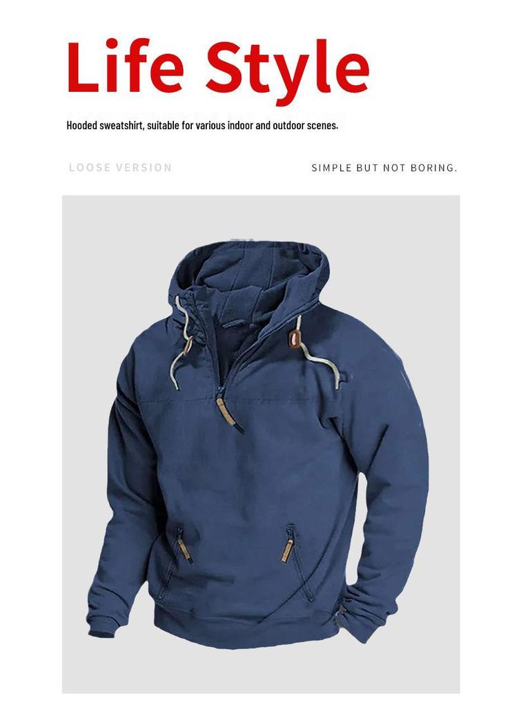 2023 Autumn/Winter Men's Hooded Sweatshirt: Youthful, Casual, and Loose-Fit Jacket