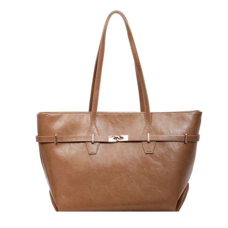 Large capacity tote bag women s shoulder tote bag коричневый