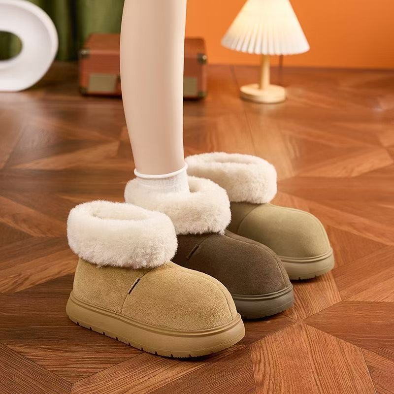 Snow Boots, Women's Shoes, Thick-soled Breaded Shoes, New Fleece Warm Short-leg Cotton Boots and Cotton Shoes