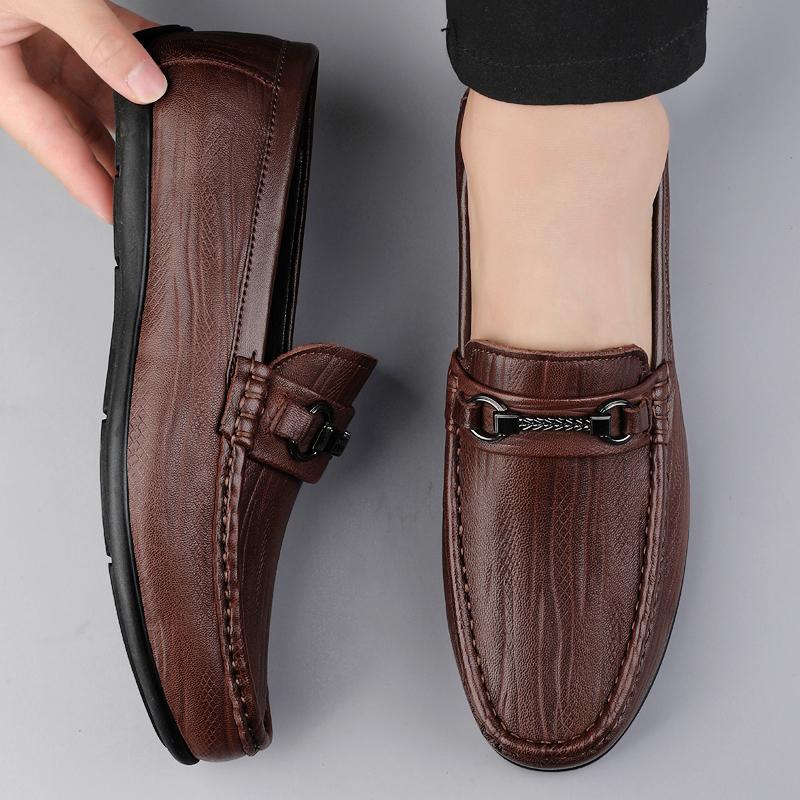 Mode Äkta Läder Herr Casual Skor Nya Slip-on Formella Loafers Herr Mockasiner Italienska Herr Körskor Allround Herr Kostymskor