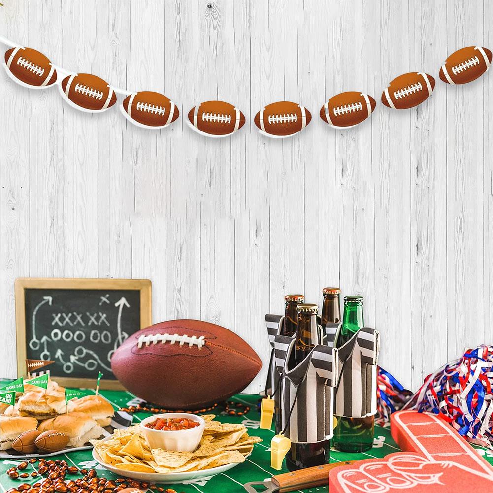 Football Party Decorations Set Football Banner Hanging Swirls For Themed Birthday Game Fans Home Garland Supplies
