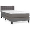 VidaXL Lit à sommier tapissier avec matelas Gris 90x200 cm Similicuir - Modèle 3130761