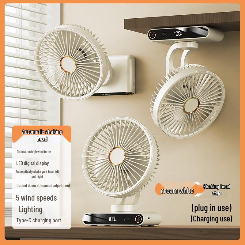 Rechargeable Portable Mini Oscillating Fan for Dorm, Office & Outdoor Use