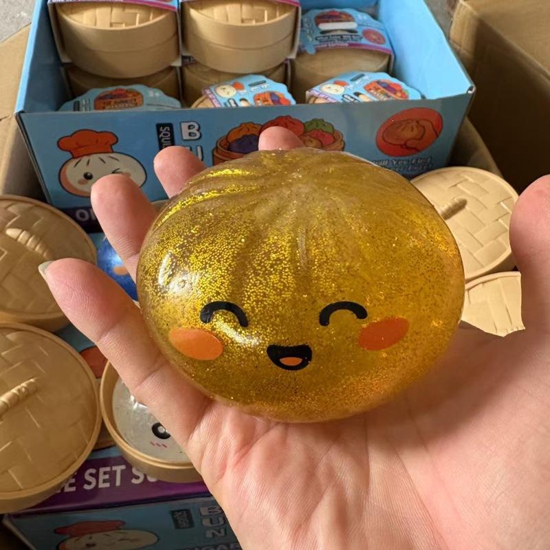 Imitation Bun Pinch, Lejin Powder Large Bun Cartoon Expression Stress-Relief Toy, Slow Rebound Release Toy