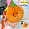 Soft Filled Orange Plush Keychain Furry Texture Simulation Food Toy  Backpack Decor