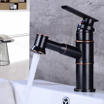 Pull Out Bathroom Sink Faucet Basin Faucet Black Faucet Single Handle Hole Deck Vintage Wash Hot Cold Mixer Tap Crane