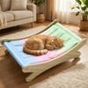 Elevated Design Pet Cooling Mat Wooden Frame Cat Ice Bed Pet Bed Pet Lounger  Indoor Use